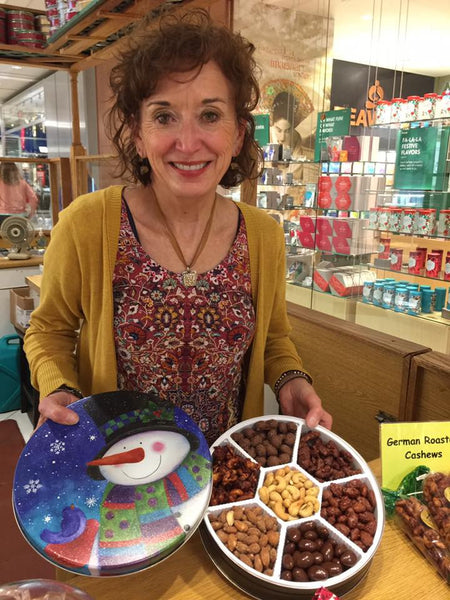 Jan with Holiday Tins