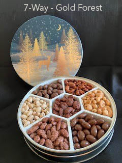 Holiday Tins - 7-Way- with Assorted Nuts