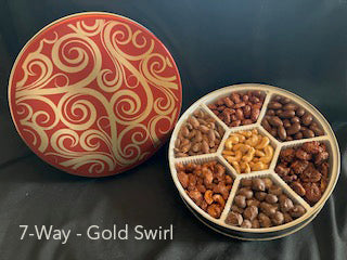 Holiday Tins - 7-Way- with Assorted Nuts